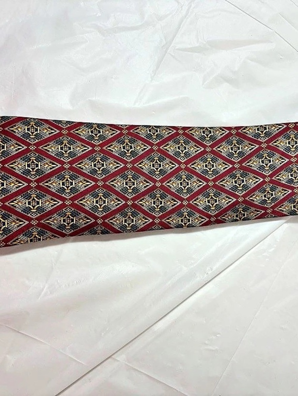 Christian Dior Men's Geometric Tie in Red & Blue